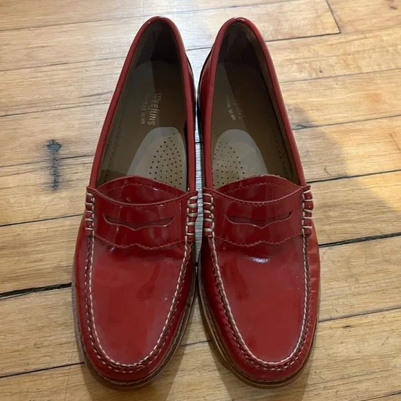G.H. Bass & Co. Red Leather Loafers - Picture 6 of 8
